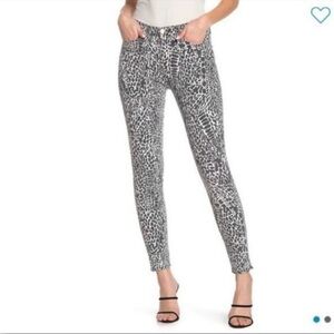 Frame Le High Skinny Animal Print Jeans High Waist Black White Sz 27